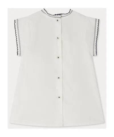 Bonpoint Eldorada Dress In Embroidered Poplin In White