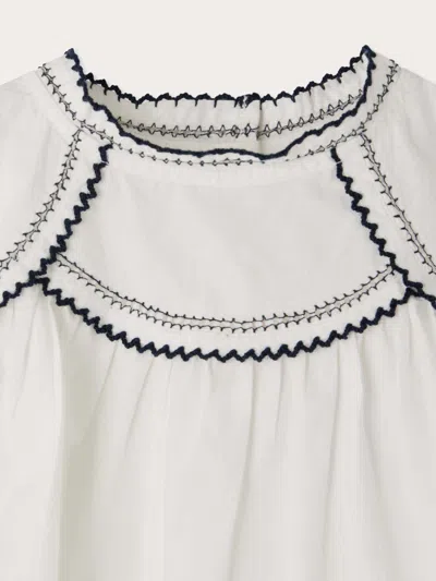 Bonpoint Eldorada Dress In Embroidered Poplin In White