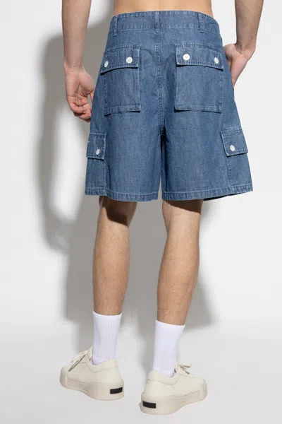 Givenchy Denim Cargo Shorts In Blue