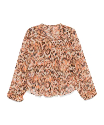 Isabel Marant Orange Ametissa Printed Cotton Top In Brown