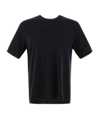Herno Navy Blue Solid T-shirt In Black