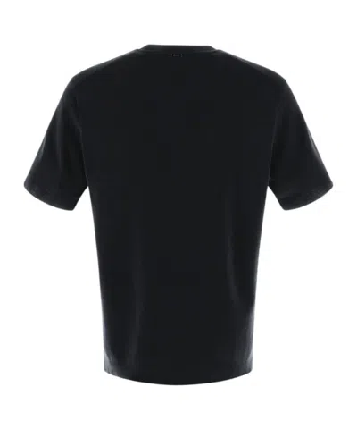 Herno Navy Blue Solid T-shirt In Black