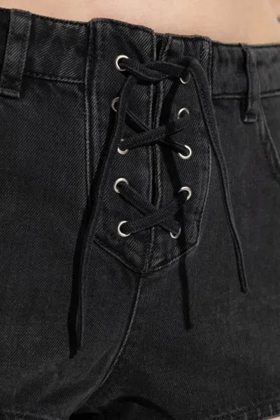 Isabel Marant Raw Hem Belt Loop Shorts In Black