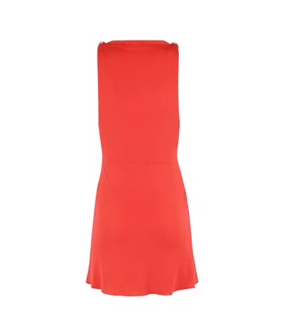 David Koma Crystal Claw Embr Detail Cowl Neck Mini In Red