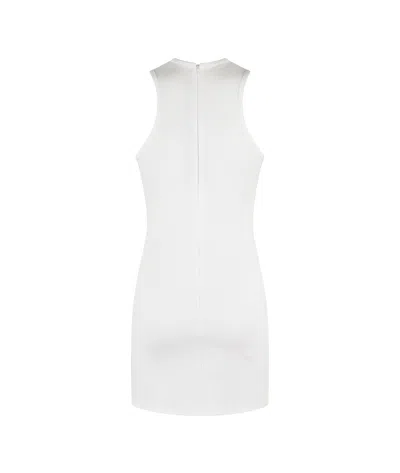 David Koma Speckled Rhinestone Embr Mini Jersey In White