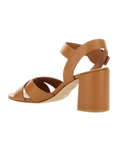 Stuart Weitzman 'benni Block' Brown Heeled Sandal With Open Toe And Ankle Strap In Brown