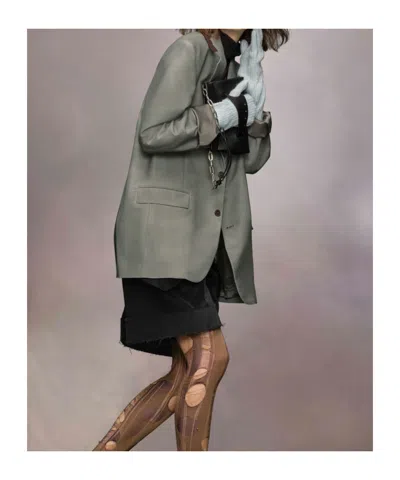 Maison Margiela Mohair Wool Blazer Woman Grey In Gray