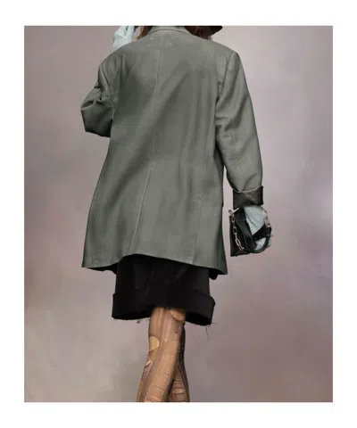 Maison Margiela Mohair Wool Blazer Woman Grey In Gray