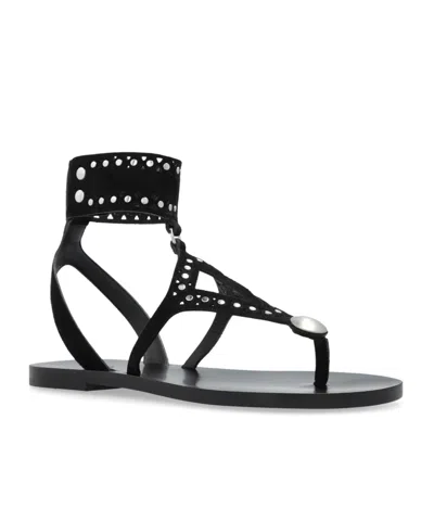Isabel Marant Black Leather Flip-flop Sandals