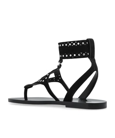 Isabel Marant Black Leather Flip-flop Sandals