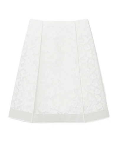 Tory Burch Corded Lace Skirt In White