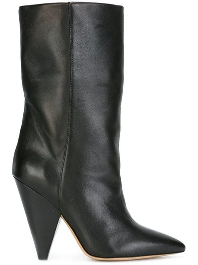 Isabel Marant Étoile Darilay Leather Ankle Boots In Llack