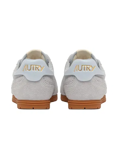 Autry Windspin Low Suede Sneakers With Ultra-flat Sole In Gray