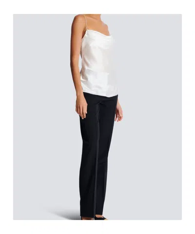 Balmain Draped Satin Top In White