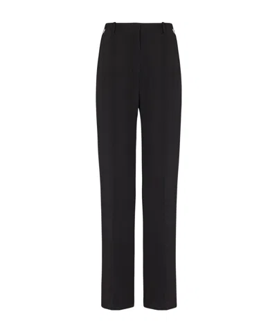 Balmain Crepe Straight-leg Tailored Trousers In Black