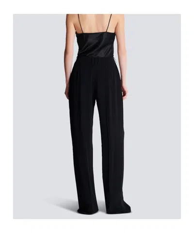 Balmain Crepe Straight-leg Tailored Trousers In Black