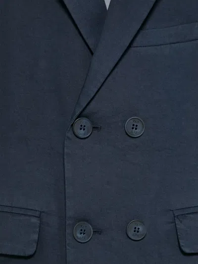 Fay Double-breasted Blazer In Blue