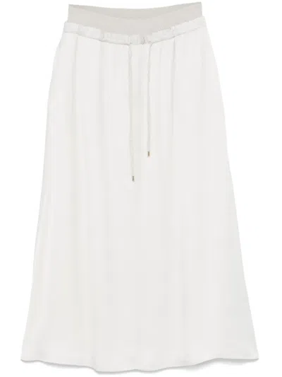 Lorena Antoniazzi Drawstring Midi Skirt In White