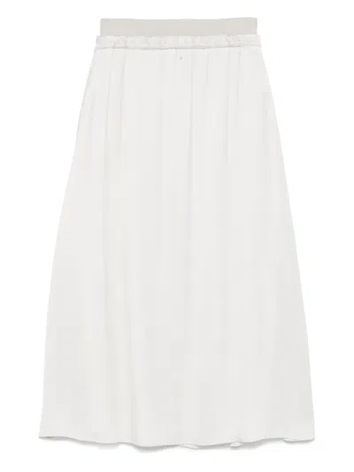 Lorena Antoniazzi Drawstring Midi Skirt In White