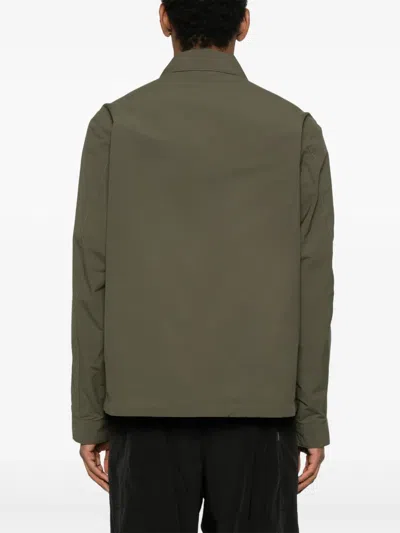 Barbour Collar Flap Pockets Side Drawstring Jacket In Green