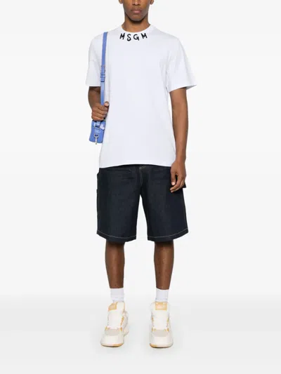 Msgm Logo-printed Crewneck T-shirt In White