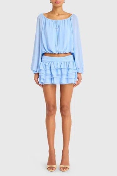 Amanda Uprichard Dallas Off Shoulder Top In Baby Blue