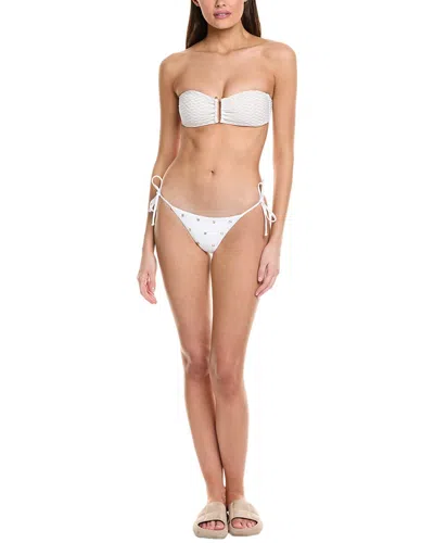 Milly Millie Diamond Heat Set Bikini Bottom In White