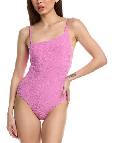 Beach Riot Athena One-shoulder One-piece Swimsuit In Shell Pink