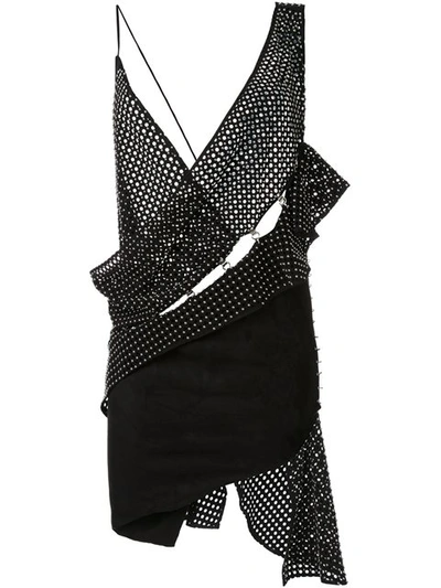Shop Anthony Vaccarello Woven Asymmetric Dress - Black