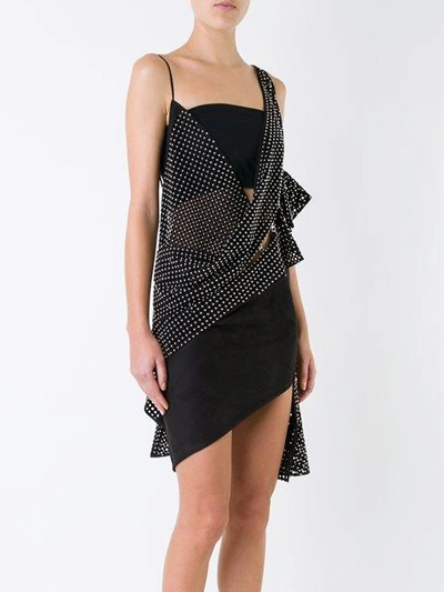 Shop Anthony Vaccarello Woven Asymmetric Dress - Black