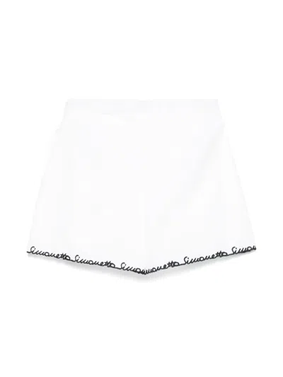 Simonetta Logo-embroidered Shorts In White