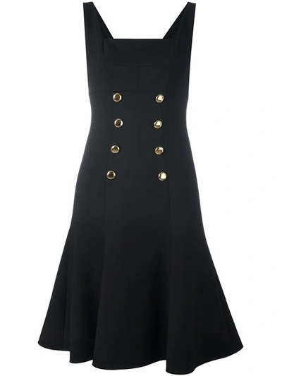 Dolce & Gabbana Metallic Buttons Dress In Black