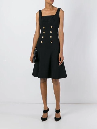 Shop Dolce & Gabbana Metallic Buttons Dress