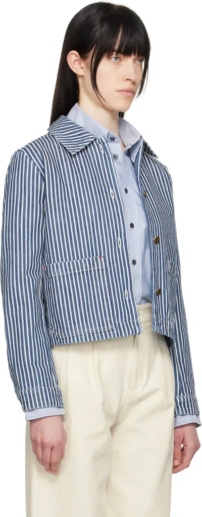 Apc A.p.c. Frida Jacket In Tic Blue/white