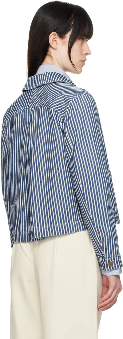 Apc A.p.c. Frida Jacket In Tic Blue/white