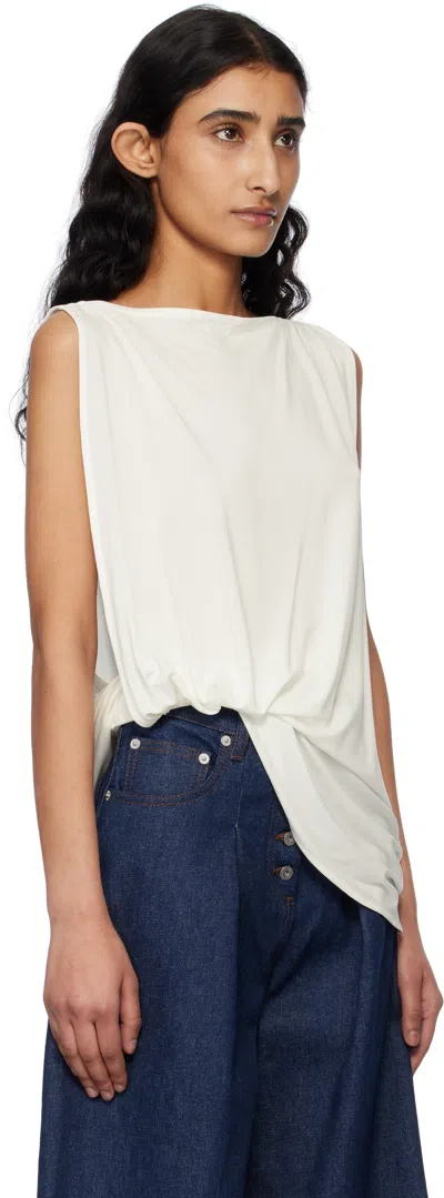 Jacquemus Haut Peplo Gathered Jersey Tank In White