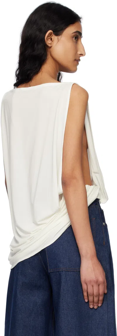 Jacquemus Haut Peplo Gathered Jersey Tank In White