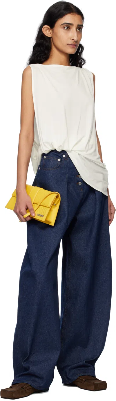 Jacquemus Haut Peplo Gathered Jersey Tank In White