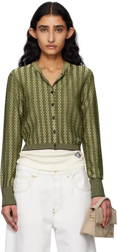 Jacquemus Marino Cardigan Multi-black In Green