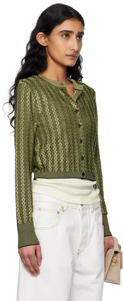 Jacquemus Marino Cardigan Multi-black In Green