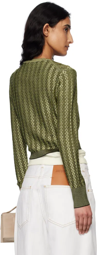 Jacquemus Marino Cardigan Multi-black In Green