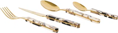 Sabre Gold Bistrot Dune Flatware Set, 4 Pcs In Dune