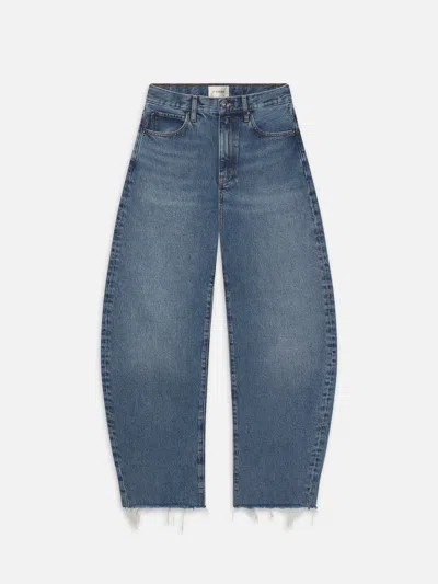 Frame Low Slung Barrel Trousers In Blue