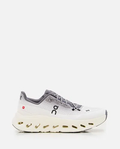 On Grey Lace Up Sneakers In White