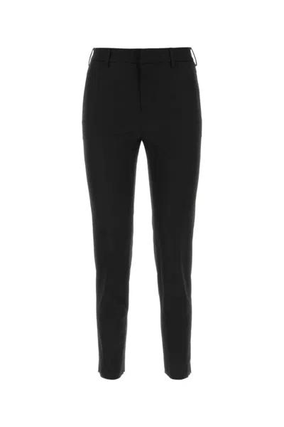 Pt Torino Viscose Pant With Ironed Pleats And Slits In Black