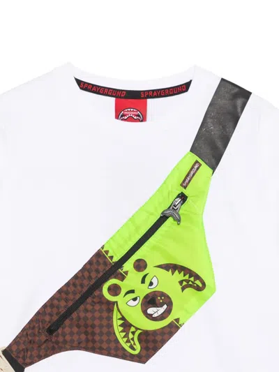 Sprayground Kid Crossbody Money Bear T-shirt In White