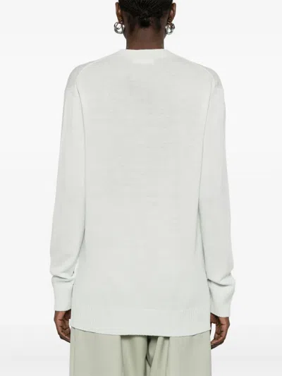 Jil Sander Logo-embroidered Cardigan In Green