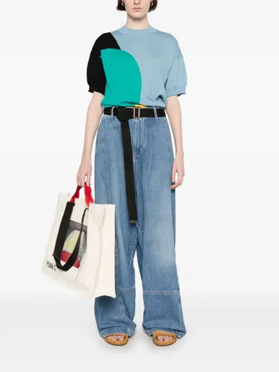 阔腿工装牛仔裤