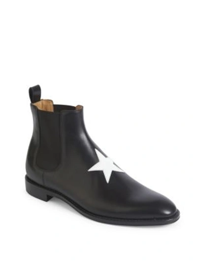 Shop Givenchy Star Chelsea Boots In Black White