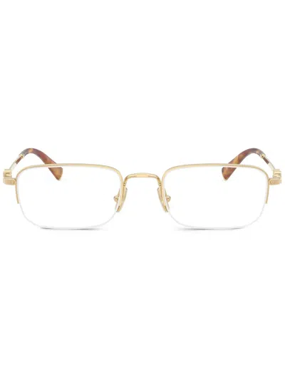 Miu Miu Brille Mit Eckigem Gestell In Gold